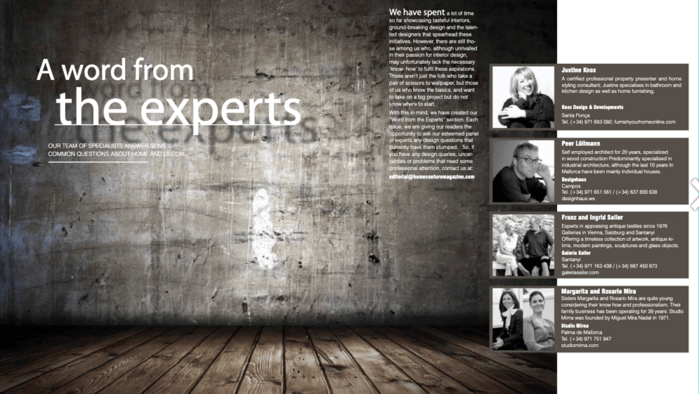 A word from the experts Season living